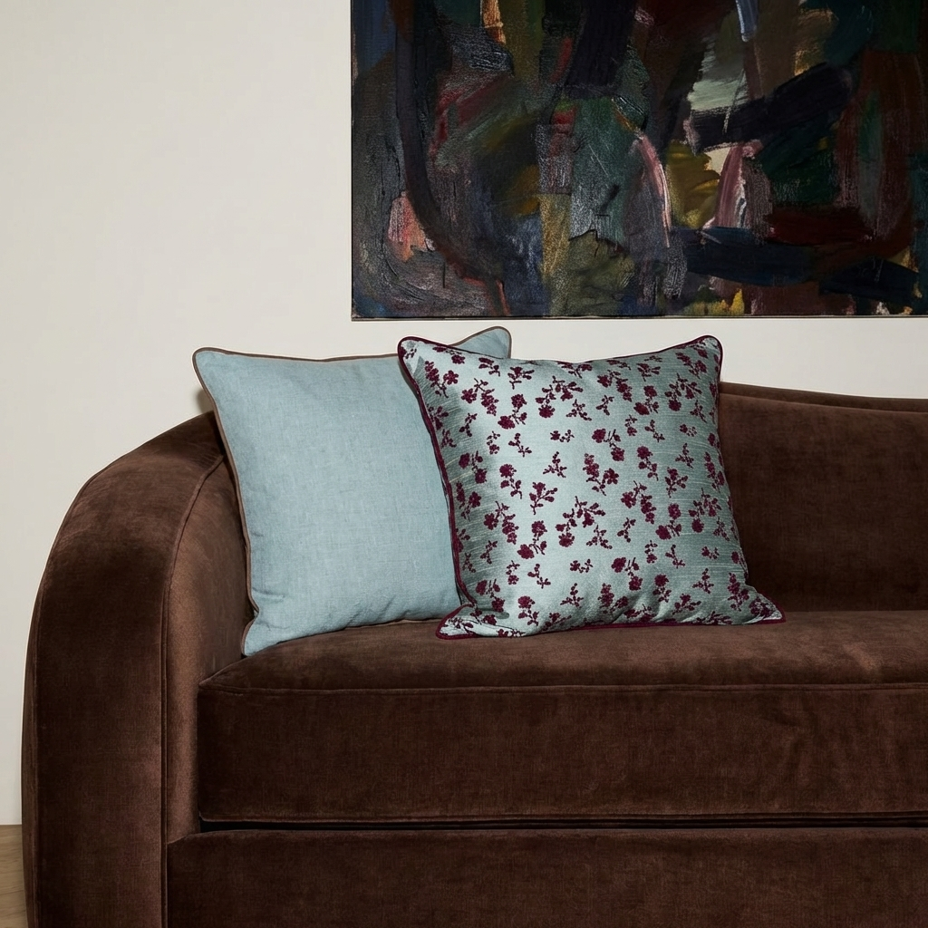 Blu Satin Cushion Cover
