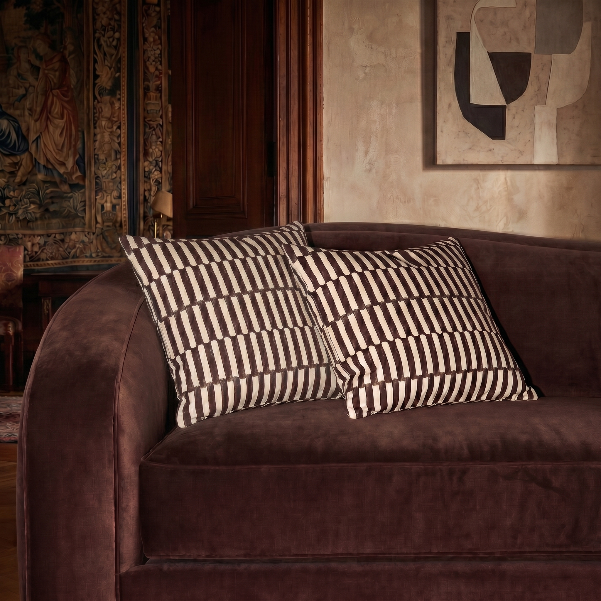 Linea Brown Cushion Cover