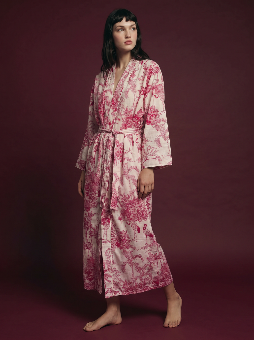 Pink Flamingo Kimono