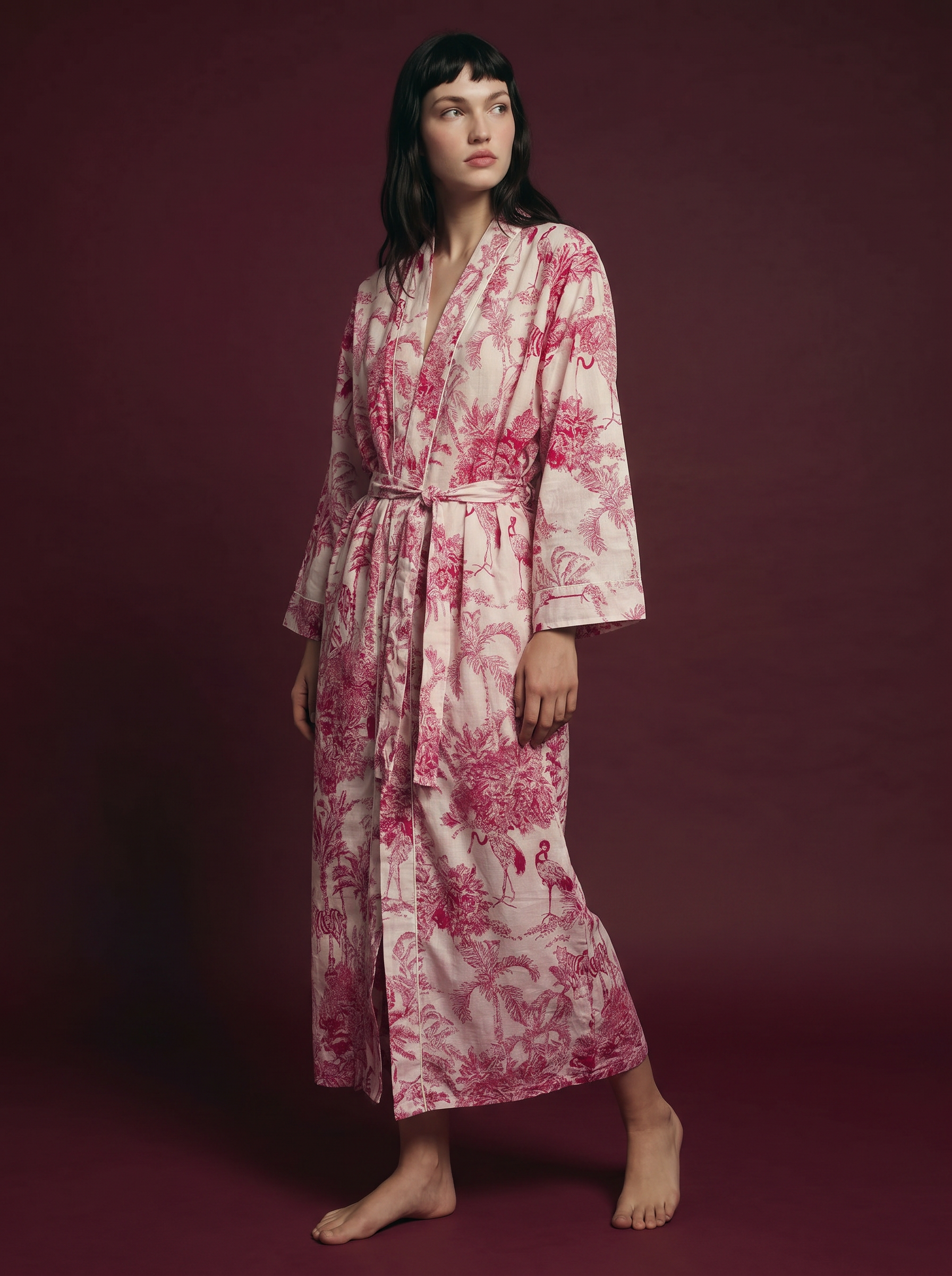 Pink Flamingo Kimono