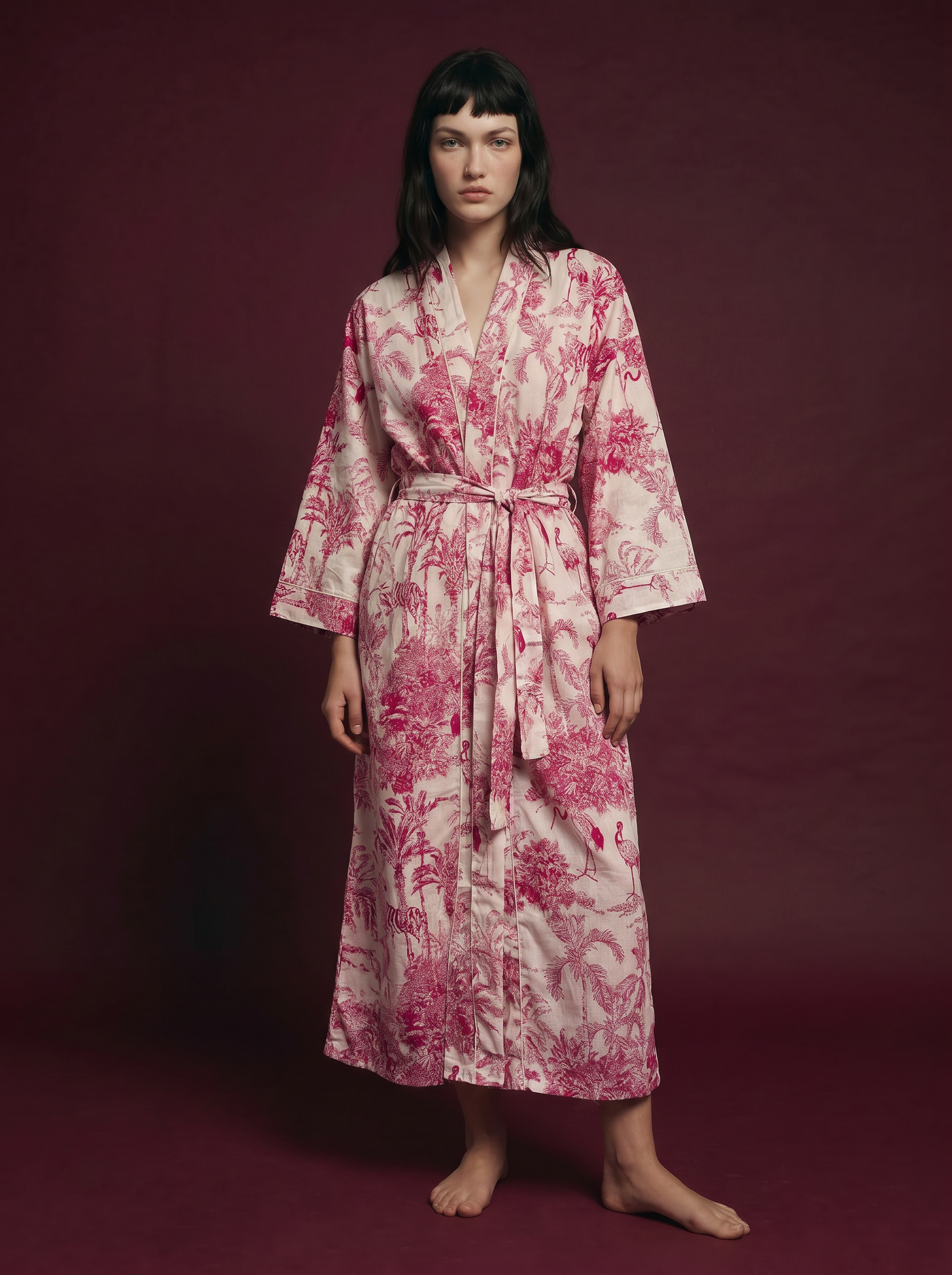 Pink Flamingo Kimono