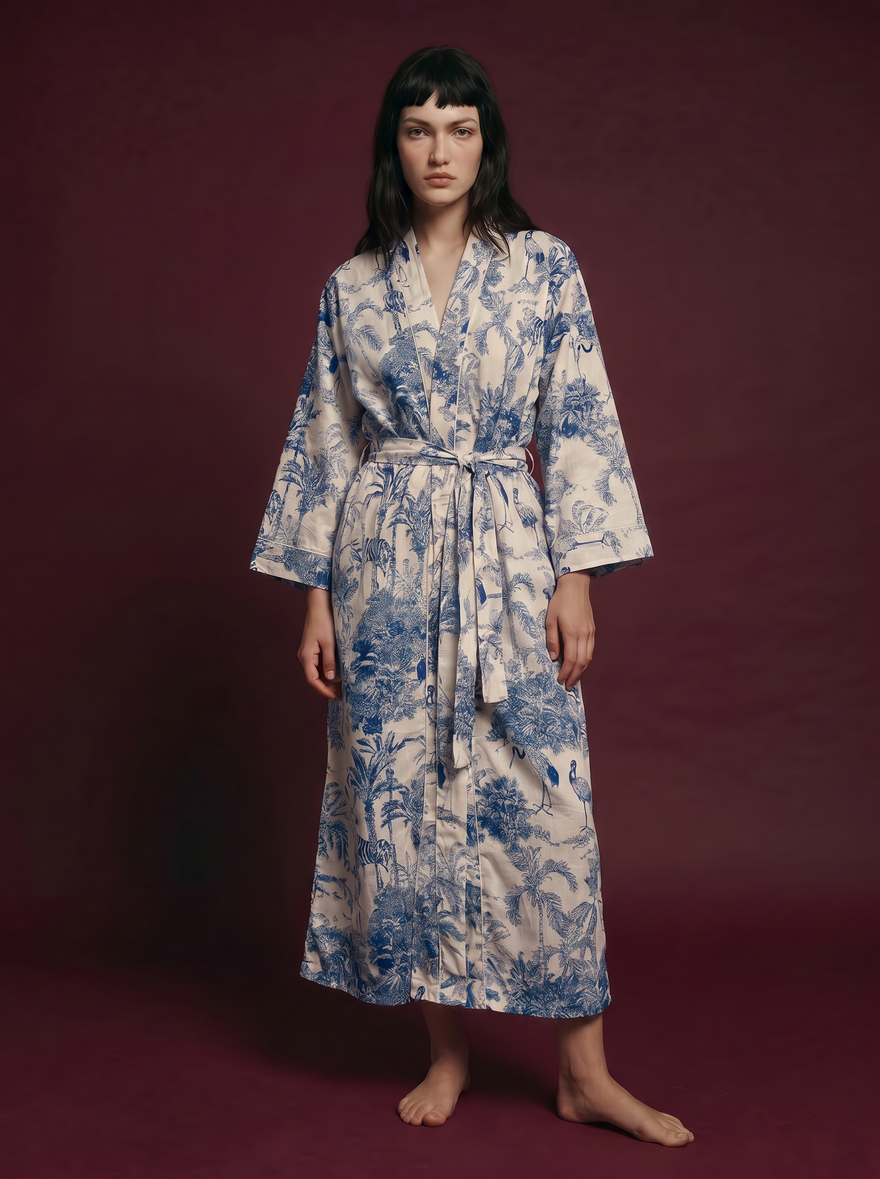 Indigo Flamingo Kimono