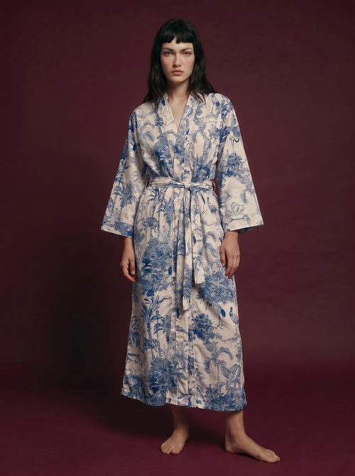 Indigo Flamingo Kimono