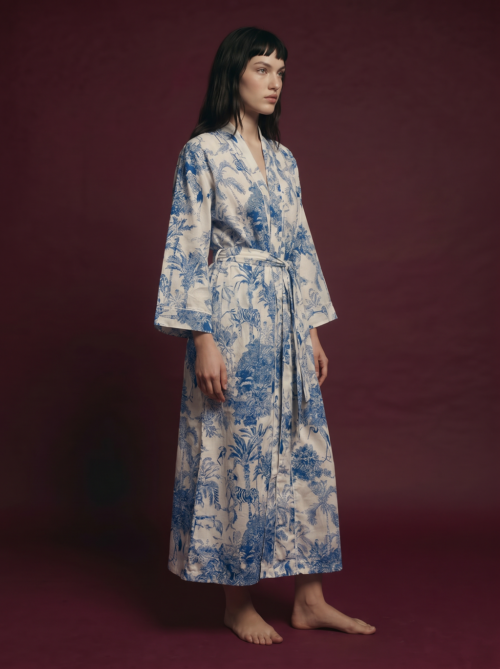 Indigo Flamingo Kimono